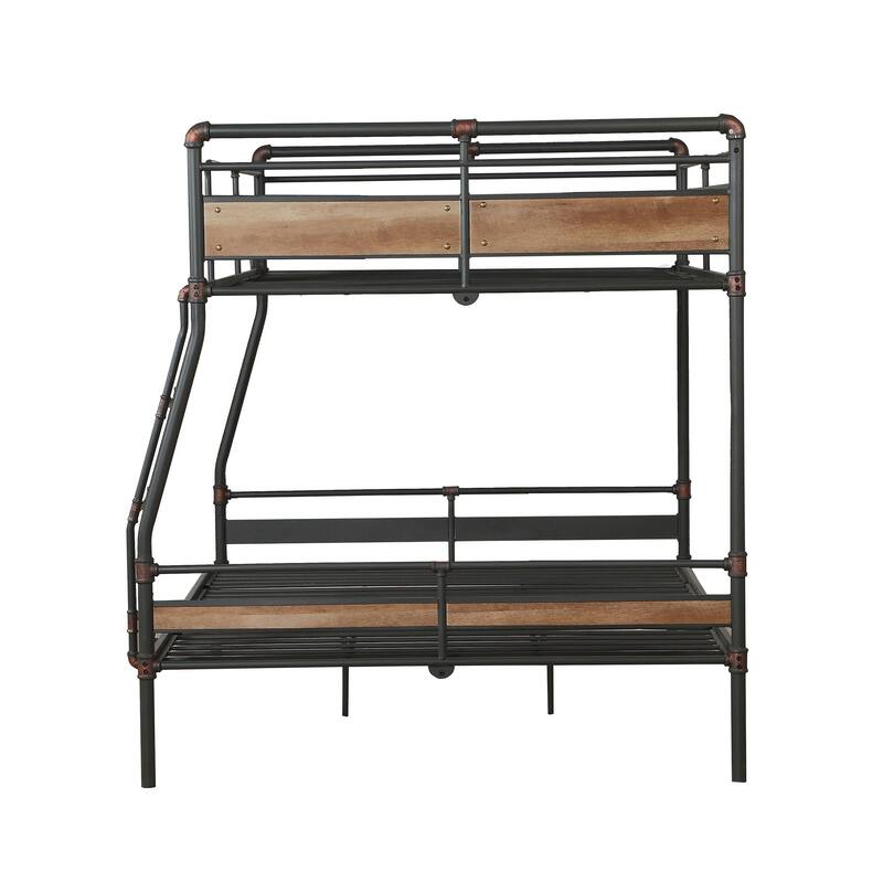 Merklee Sandy Black and Dark Bronze Full XL over Queen Bunk Bed