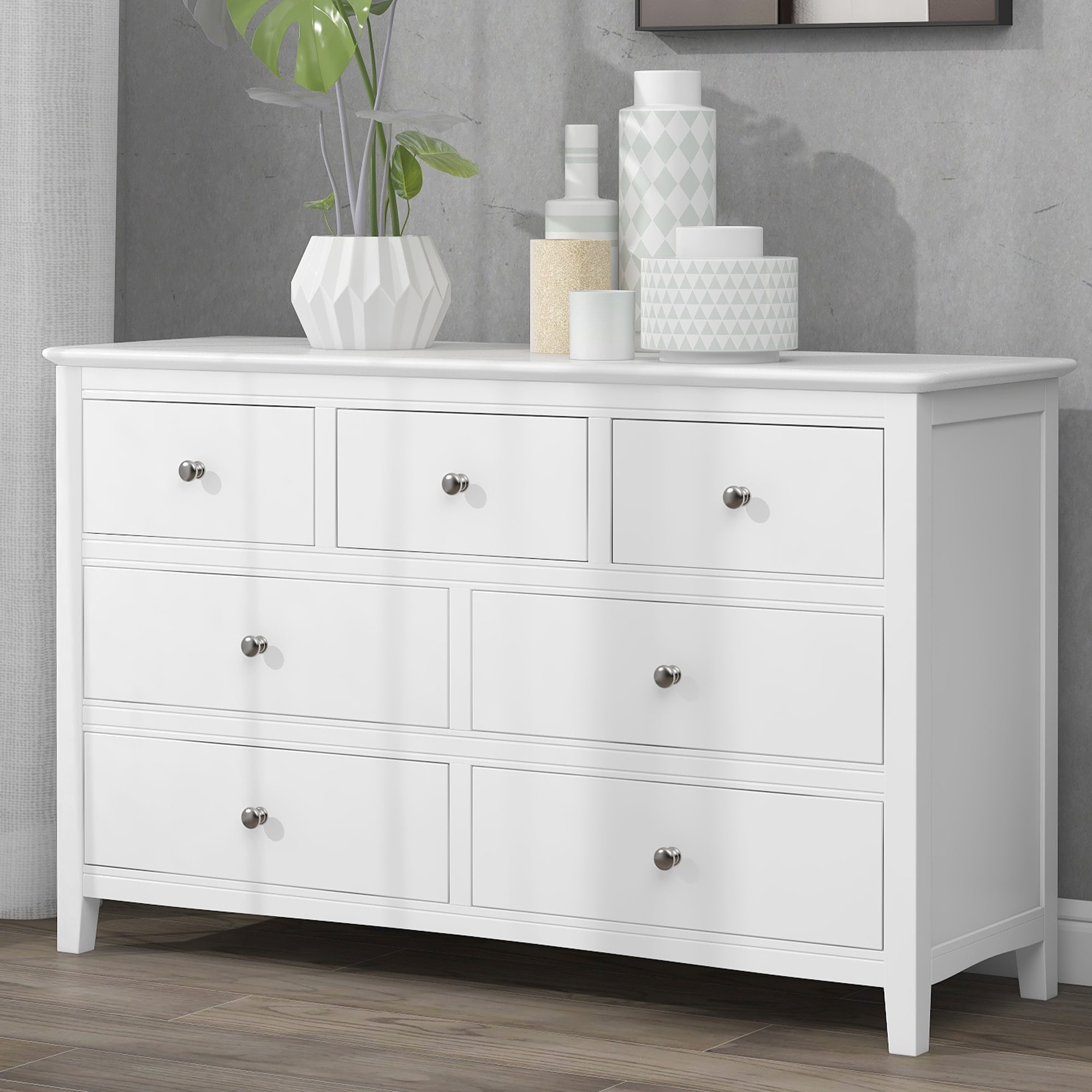 Solid white online dresser