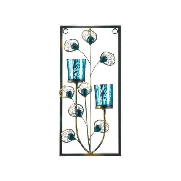 Shop Two Candle Peacock Wall Sconce Overstock 29451518