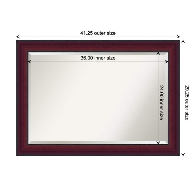 Canterbury Cherry Beveled Wood Framed Wall Mirror - Canterbury Cherry - Glass Size 36x24
