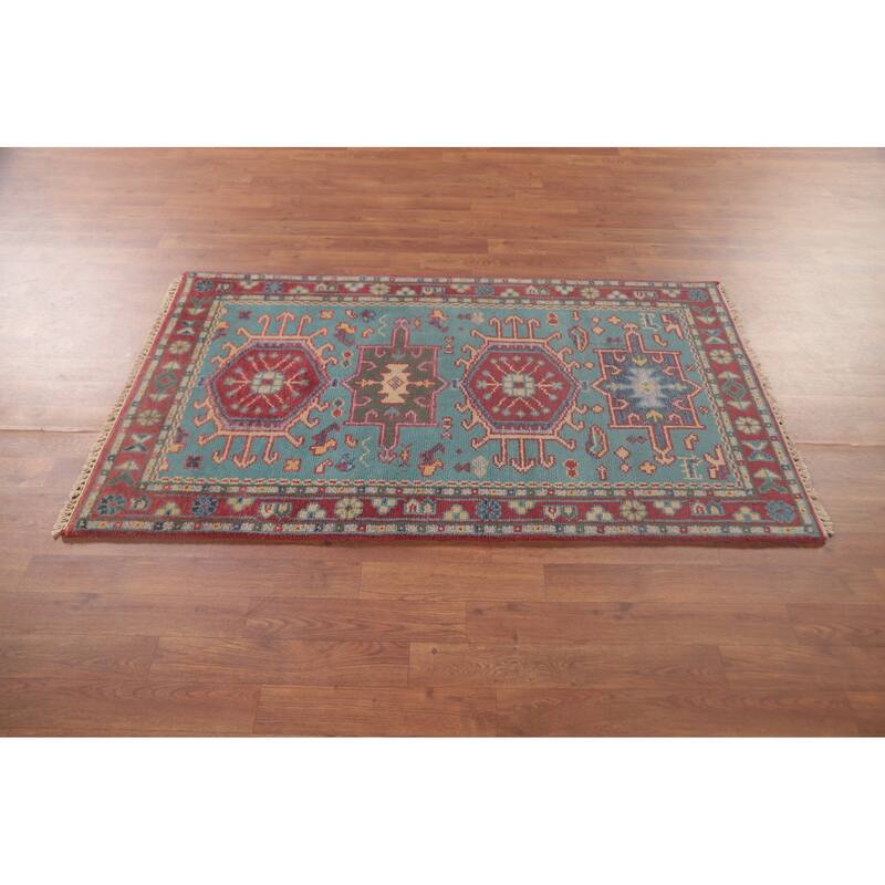 Traditional Kazak Oriental Accent Rug Handmade Wool Carpet - 3'0"x 5'0"