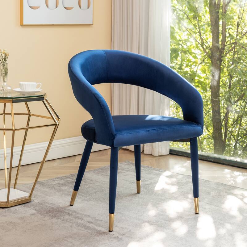Porthos Home Xan Velvet Upholstered Dining Chair with Velvet Covered Iron Legs