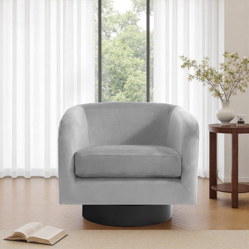 UIXE 360° Swivel Barrel Accent Chair Velvet Armchair For Living Room