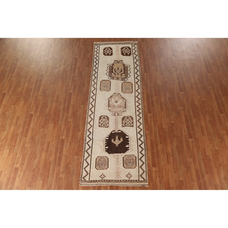 Anatolian Oriental Runner Rug Natural Dye Handmade Wool Carpet - 3'5"x 10'9"