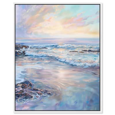 Art Remedy Dreamy Shoreline Framed Sailing 1 Piece Canvas Wall Art