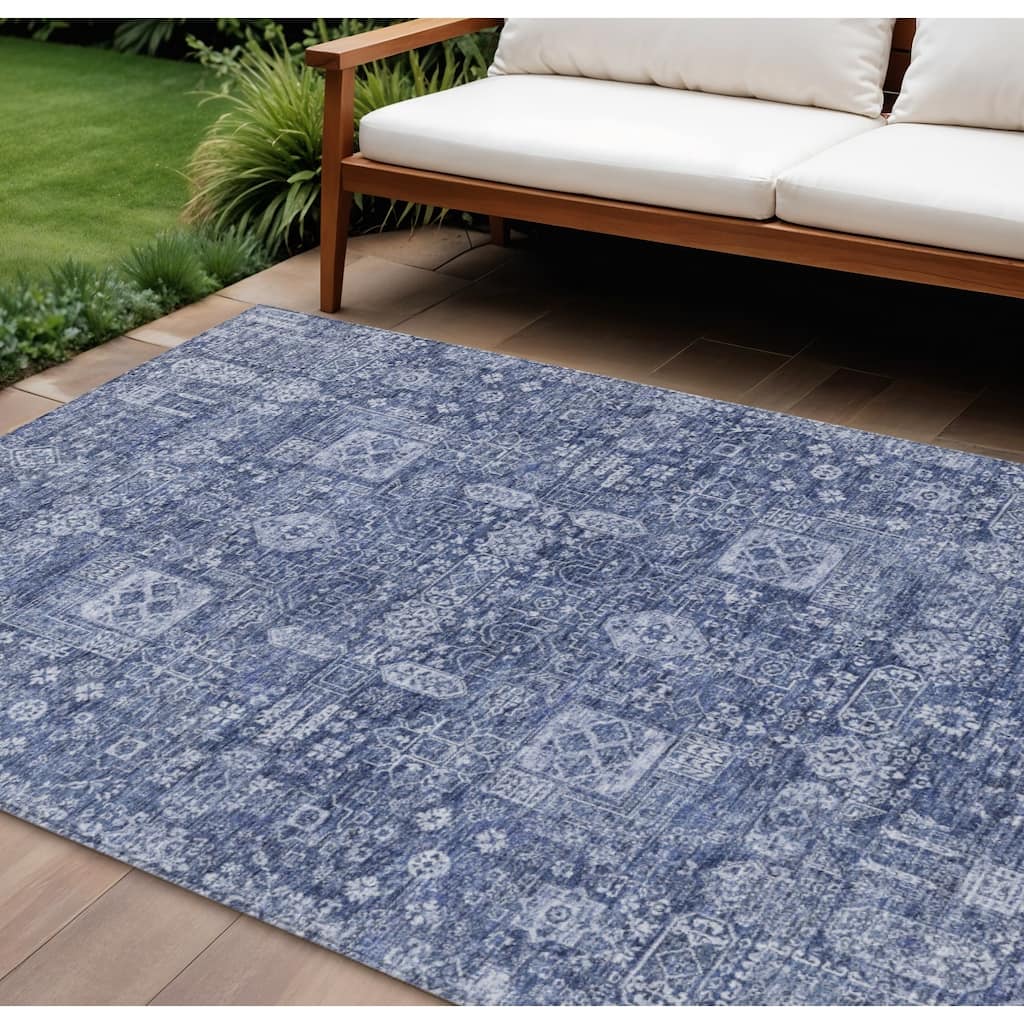 HomeRoots Oriental Transitional Rectangle Outdoor Rug