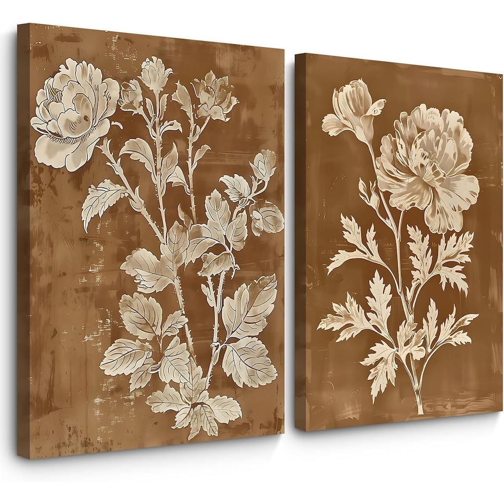 Vintage Floral Wall Art Flower Canvas Painting Botanical Wall Decor
