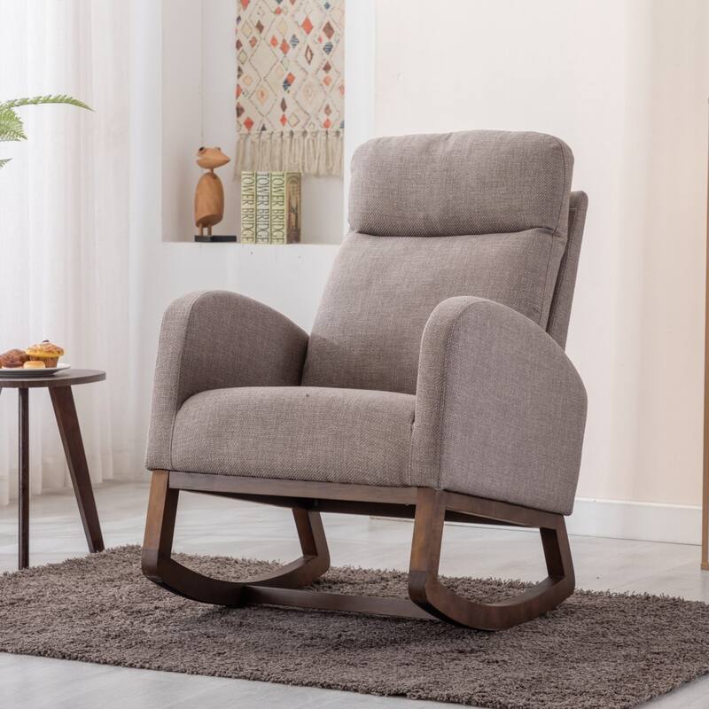 Living Room Comfortable Rocking Chair Living Room Chair - 39.70'' H x 27.16'' W x 37'' D - Grey