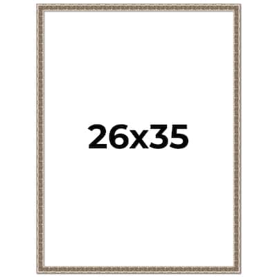 26x35 Frame Silver Versailles Ornate Solid Wood Picture Frame | 1 Inch