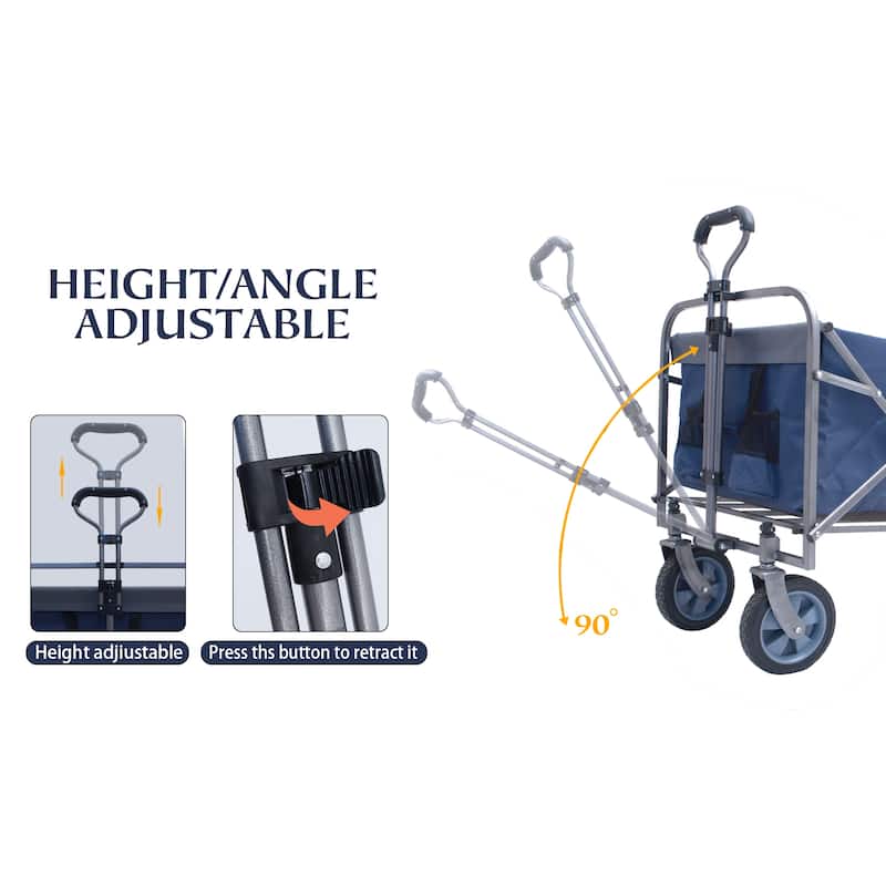 Outdoor Garden Multipurpose Micro Collapsible Beach Trolley Cart Camping Folding Wagon