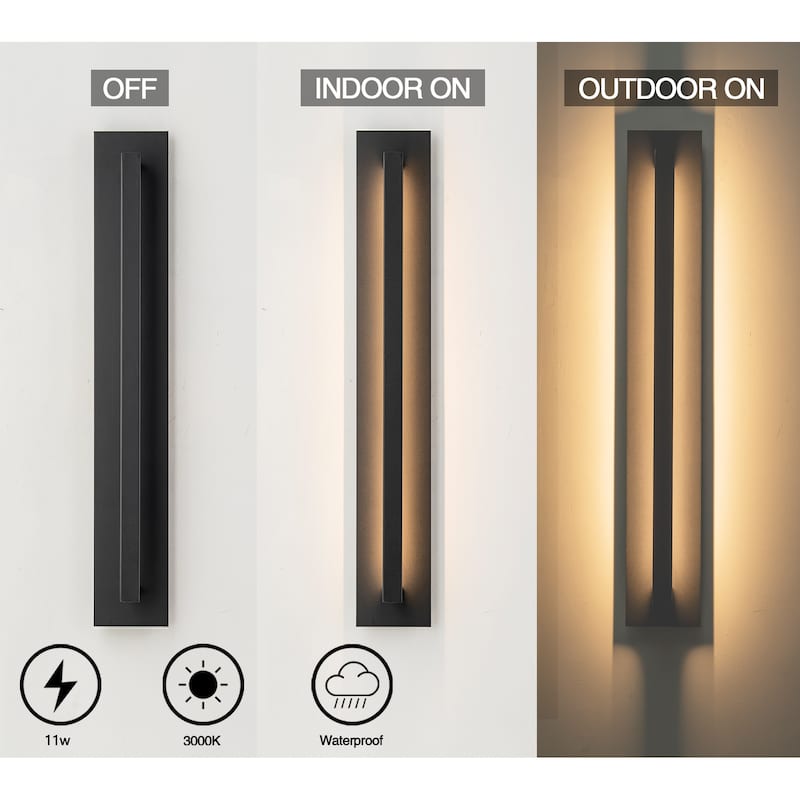 Long Modern Outdoor LED Wall Sconce