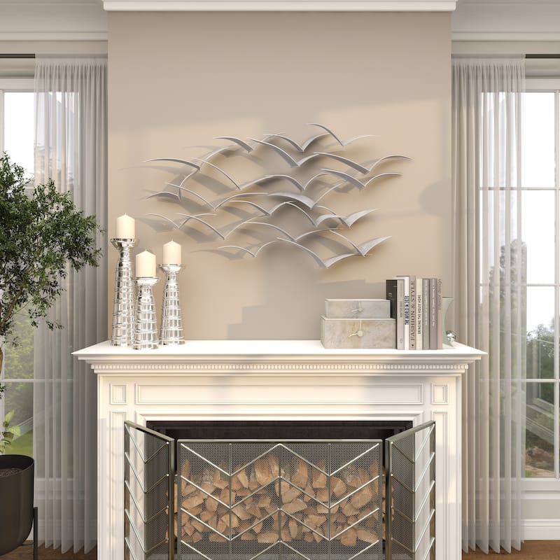 Metal Bird Sleek Flying Home Wall Decor - Gold, Black, Brown, Blue, Silver - Roche River Decor