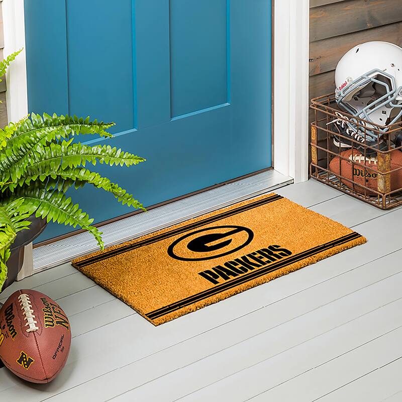Green Bay Packers Monochrome Indoor/Outdoor Coir Door Mat - 28" x 16"