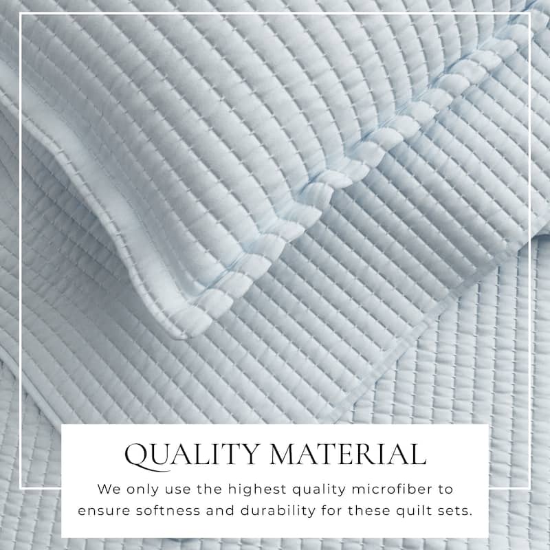 Linery & Co. Detailed Channel Stitch Microfiber Quilt Set With Shams.