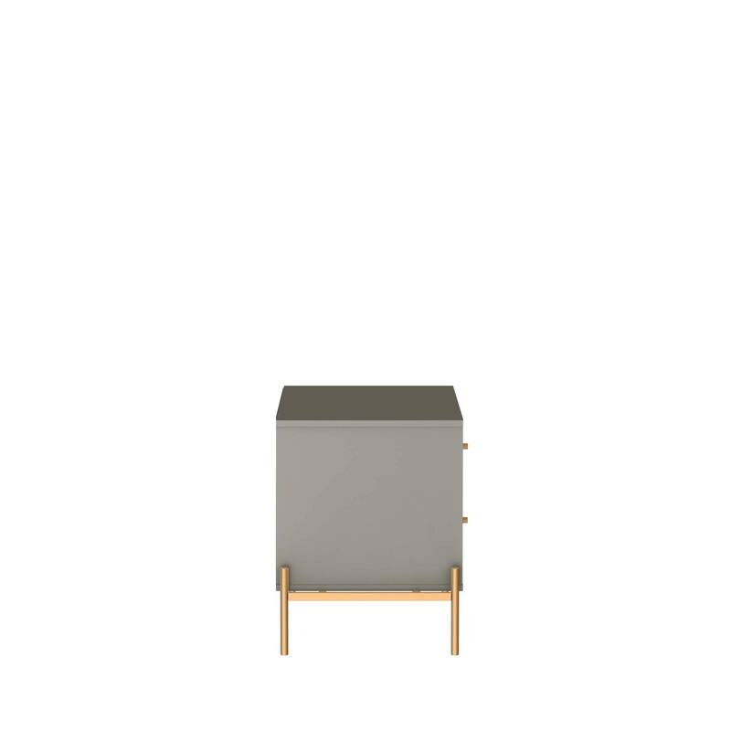 Modern Nightstand with 2 Drawers and Accents Steel Legs