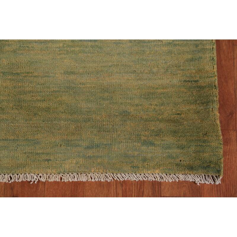 Green & Yellow Gabbeh Modern Area Rug Handmade Wool Carpet - 6'4" x 9'7"