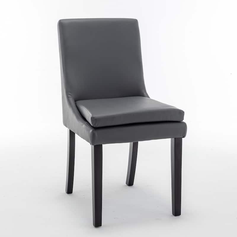 Modern Dining Chairs Set of 2, Upholstered Kitchen & Dining Room Chairs with Solid Wood Legs,Tufted Linen Fabric