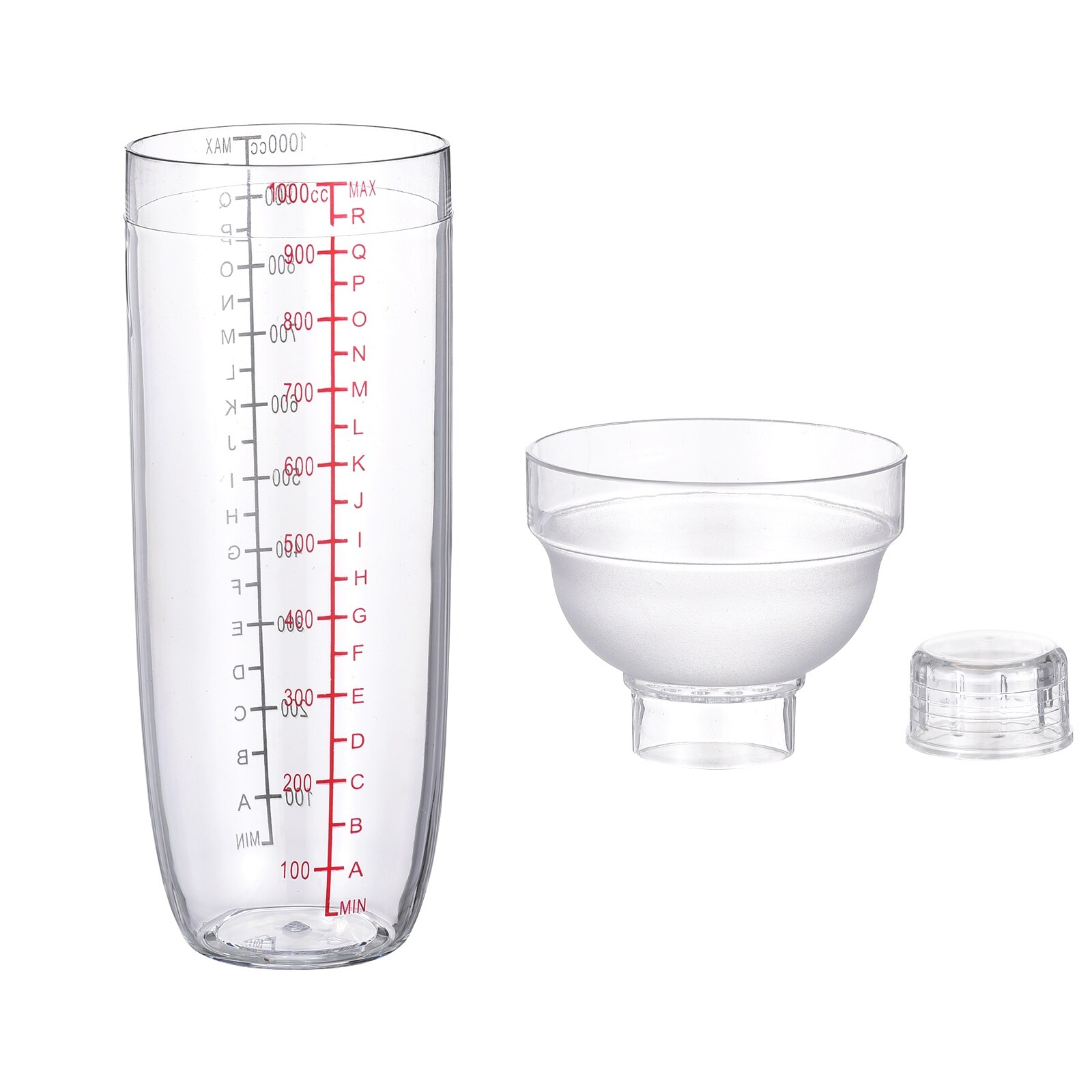 Mixer Cup, 1000Ml Hand Shake Cup Cocktail Shaker Transparent Mixer Cup Clear  Bar Shaker Wine Milk Tea Shaker Cup With Scale (White) 