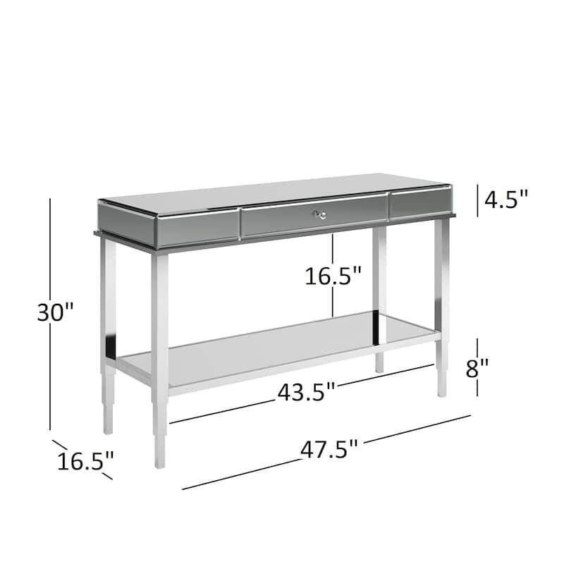 Camille Mirrored TV Stand Console Table with Drawer by iNSPIRE Q Bold