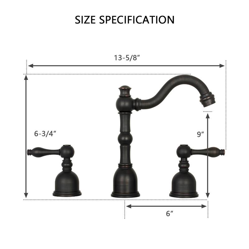 Widespread Two-handle Copper Bathroom Faucet