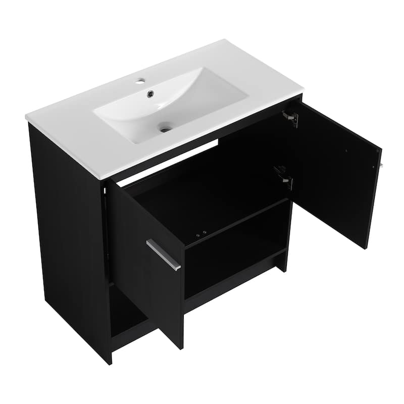 36" Bathroom Vanity with Ceramic Sink
