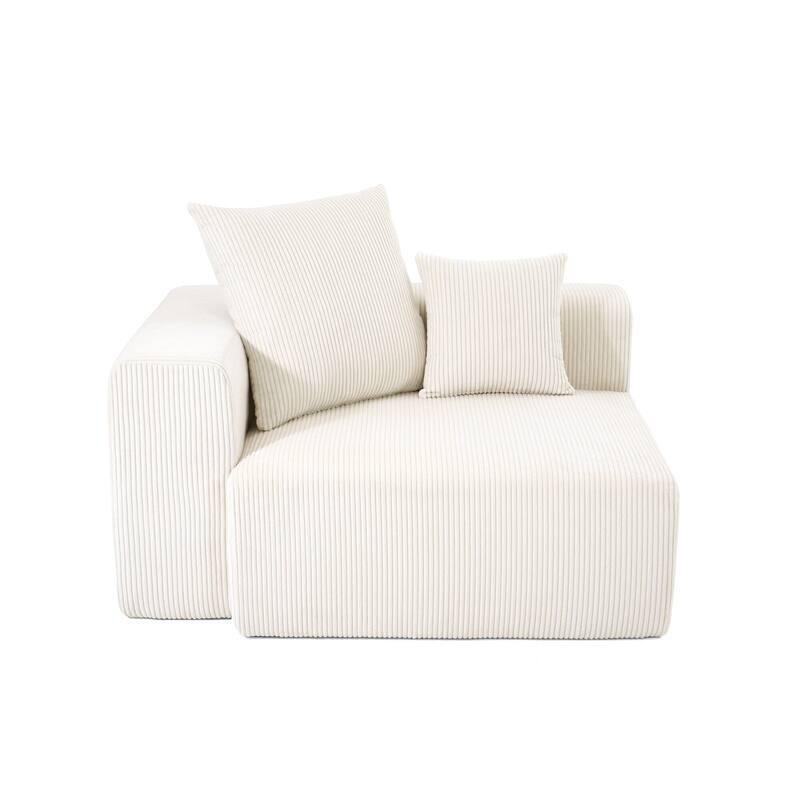 51"W Oversized Modular No Assembly Corduroy Accent Corner Chair