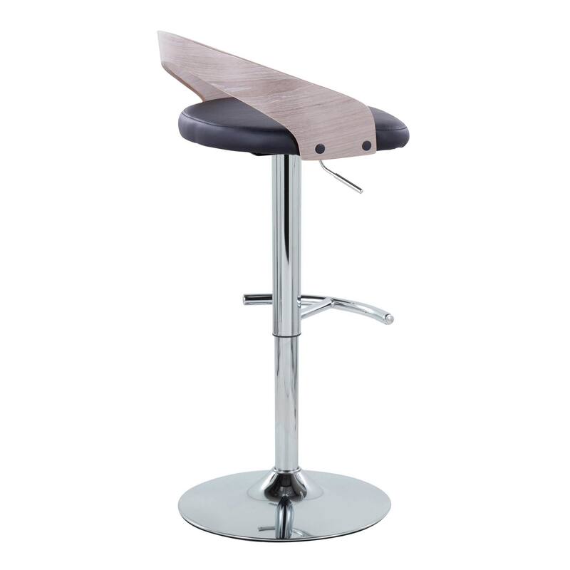 Grotto Adjustable Barstool with Chrome Base- Set Of 3