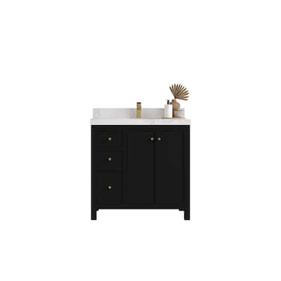 Willow Collections 36 in. W x 22 in. D Chicago Center Sink Right Bathroom Vanity with Countertop
