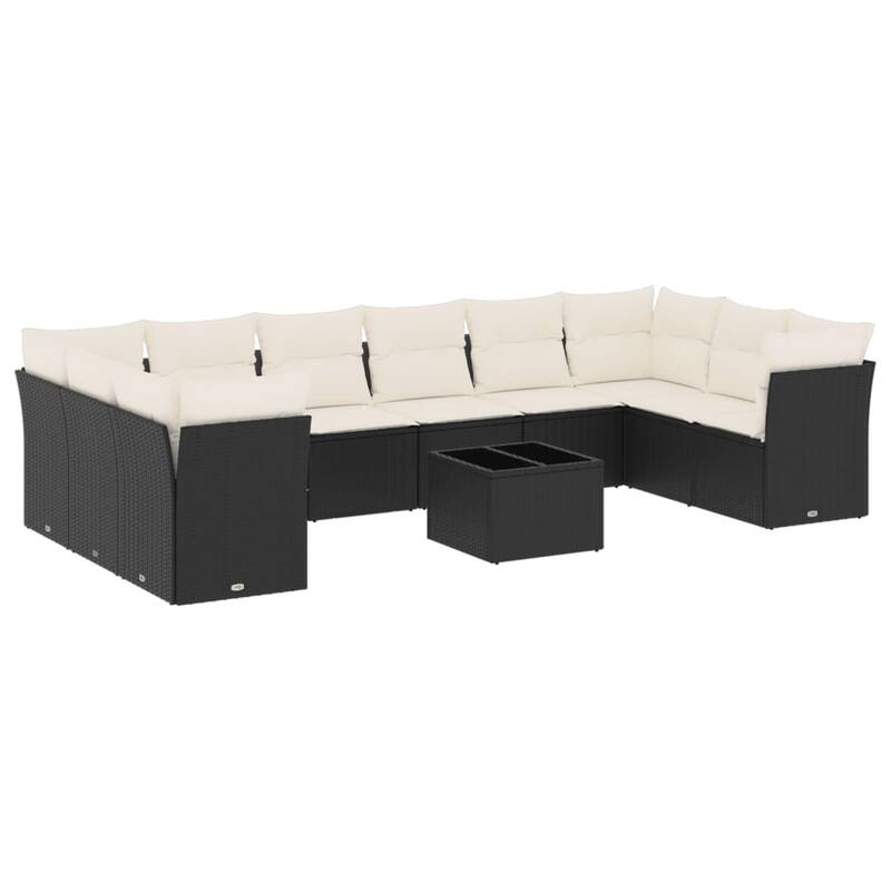 vidaXL Garden Sofa Set Black