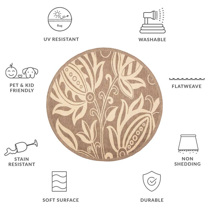 SAFAVIEH Courtyard Nasima Indoor/ Outdoor Patio Backyard Rug