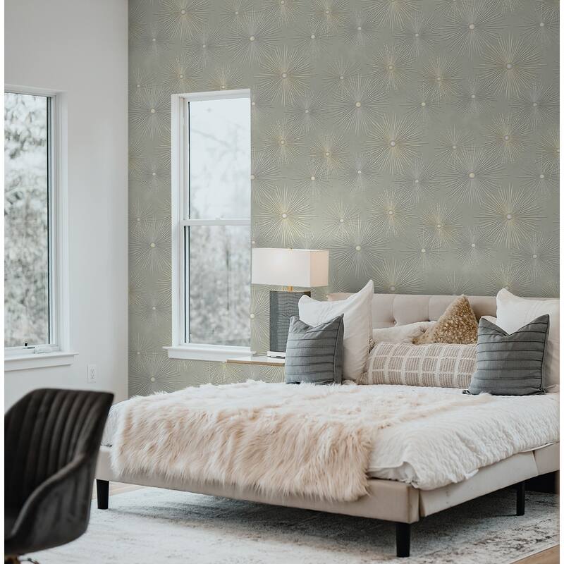 Seabrook Designs Starburst Geo Prepasted Wallpaper