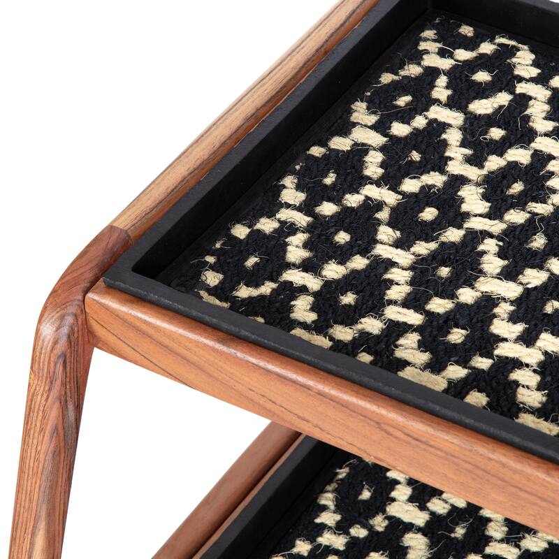 Jani Double-Tier Natural Stand 2-Pair Rubber Boot Trays