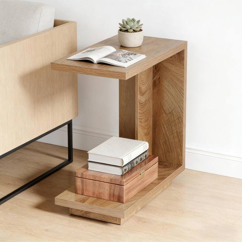 C-Shaped Bedside Table - Stylish Side Table