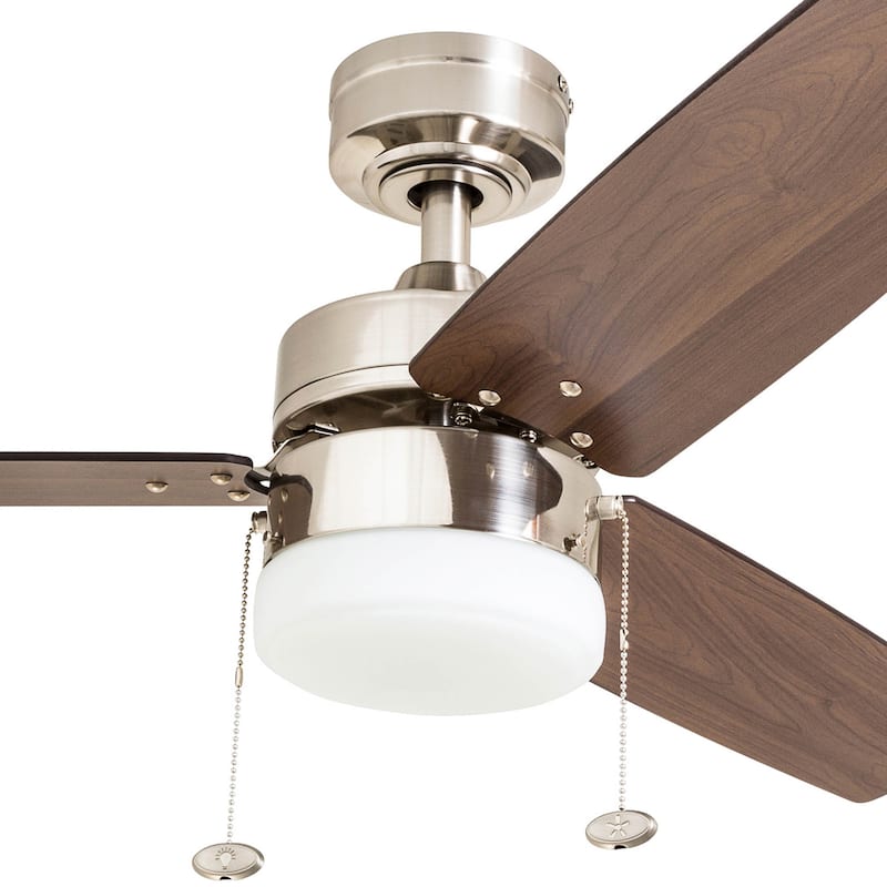 Copper Grove Glenfaba 42-inch Brushed Nickel Ceiling Fan with 3 Barnwood Blades