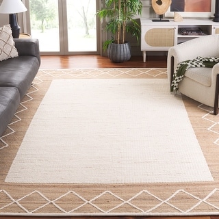SAFAVIEH Handmade Natural Fiber Trautchen Farmhouse Trellis Border Jute Rug