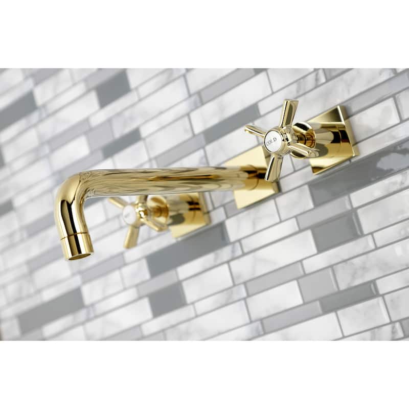 Millennium 3-Hole Wall Mount Roman Tub Faucet in Brushed Brass