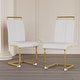 preview thumbnail 2 of 18, 2 Piece Dining Chairs Set,Modern Fashion Kitchen Vanity Patio Club Guest Office Chair,Plating Golden Metal Legs