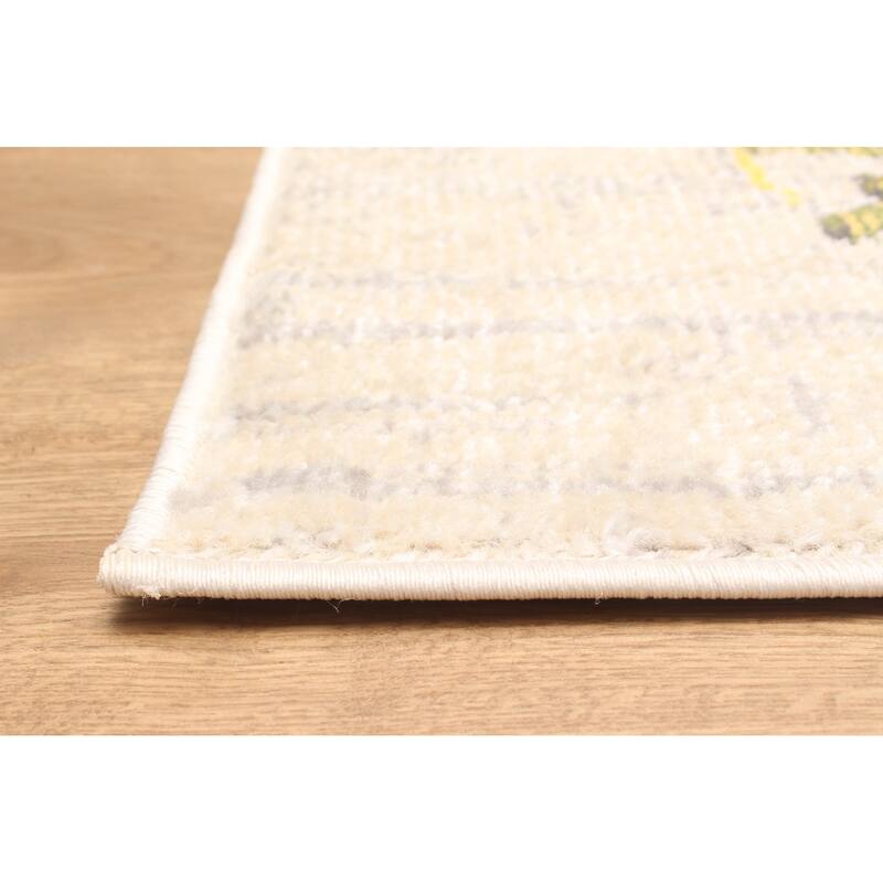 ECARPETGALLERY Machine Made Rosa Ivory Area Rug