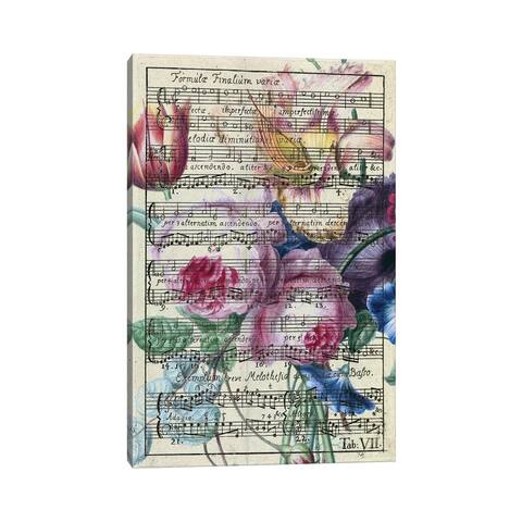 iCanvas "Floral Songs Music Chic" by Seven Sirens Studios Canvas Print