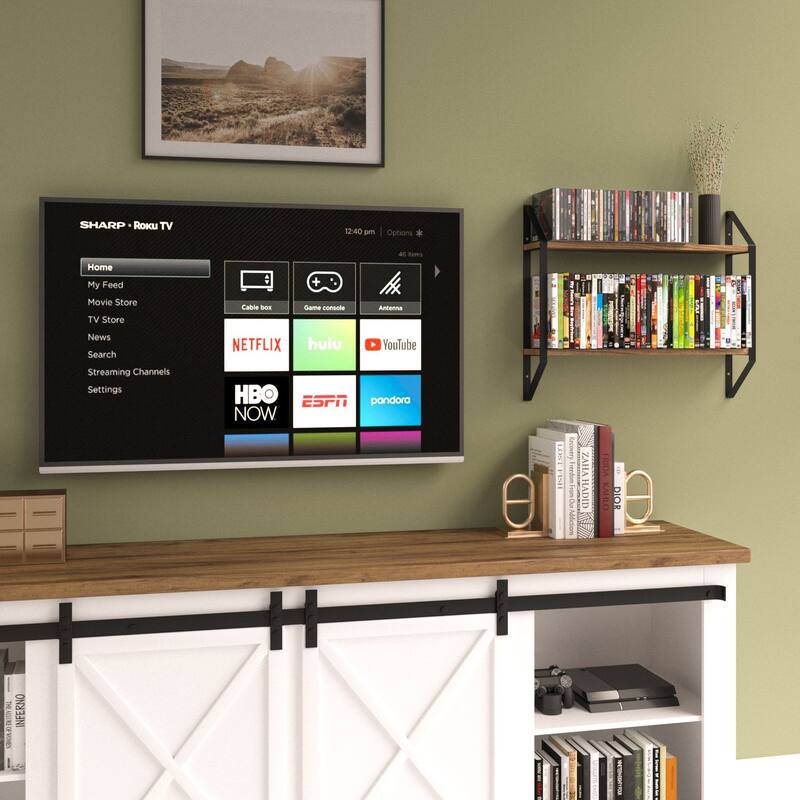 Wallniture Ponza 2-Tier Wood Floating Bookshelf for Bedroom Wall Decor