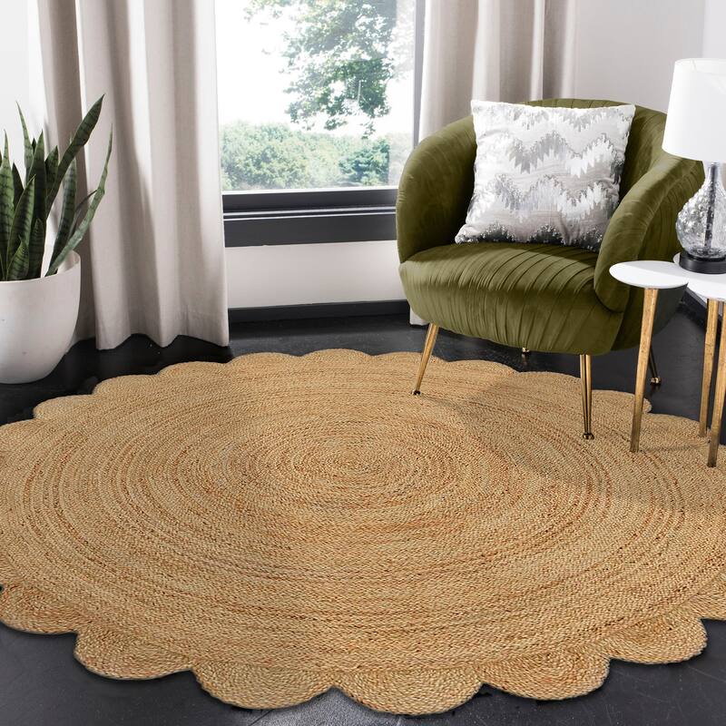 Liora Manne Java Scalloped Edge Indoor Rug - 6' x 6' - Natural