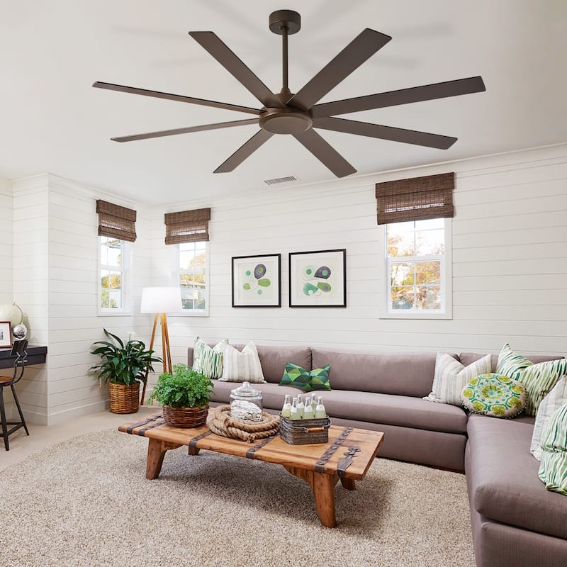 Large Ceiling Fan without Light - 8-Blade, Remote App Control, Dimmable 3CCT LED, Quiet DC Motor​