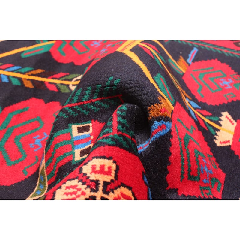 ECARPETGALLERY Hand-knotted Teimani Black Wool Rug - 2'10 x 4'7