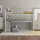 preview thumbnail 2 of 13, Twin Loft Bed with Built-in Desk and Guardrails, White