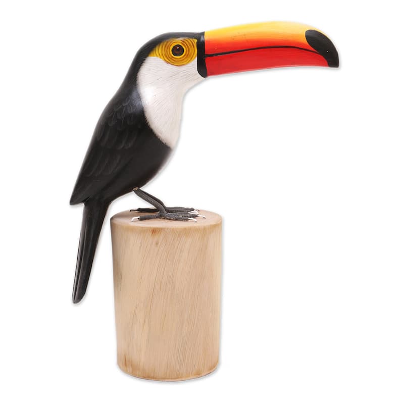 Novica Handmade Tropical Toucan Wood Sculpture