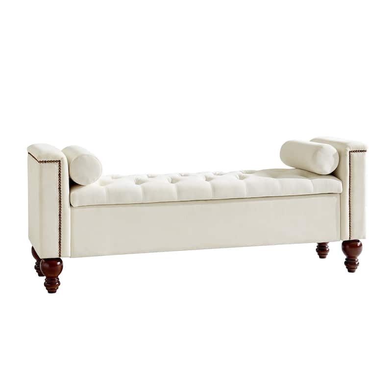 Poncio Storage solid wood legs Bench by HULALA HOME