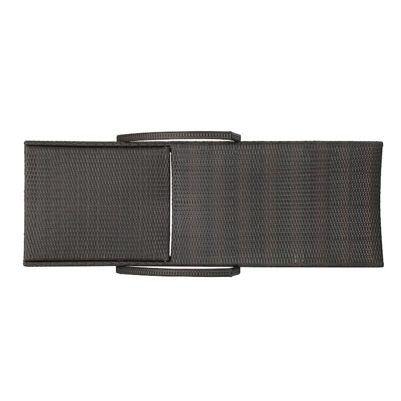 Roomfitters PE Wicker Chaise Lounge with Arm for Outdoor Relaxation, Adjustable Backrest, Stylish Patio Furniture