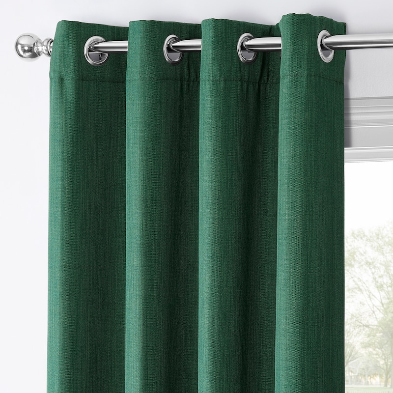 Exclusive Fabrics Faux Linen Grommet Room Darkening Curtain (1 Panel)