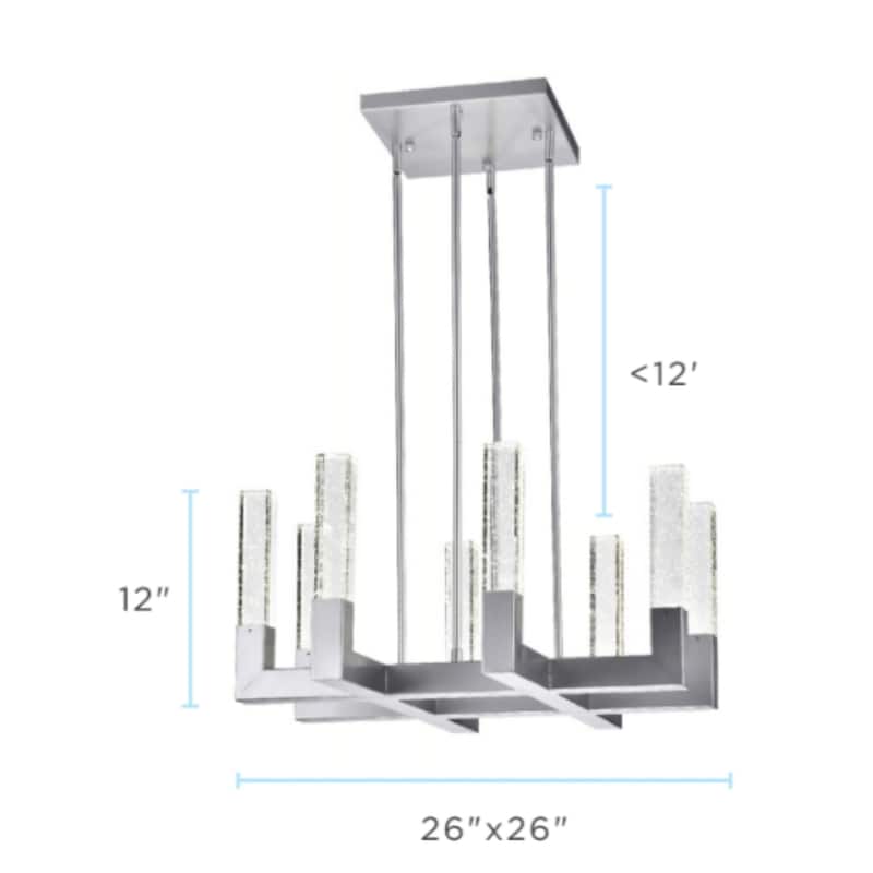 Crystal Dianyi Dimmable LED Chrome Chandelier