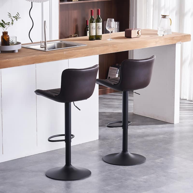 Counter Height Bar stools Modern Leather Adjustable Barstools